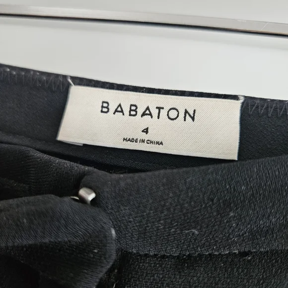 Babaton Atelier Black Cropped Pants Business Officewear Size 4 - Picture 4 of 5